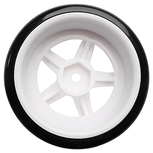 4PCS 12mm Hub Wheels,1:10 63mm Hard Plastic RC Drift Cars On Road Touring Racing Bald Tires for Traxxas HSP Tamiya HPI Kyosho On-Road Drifting Car Trucks(White) - color: White