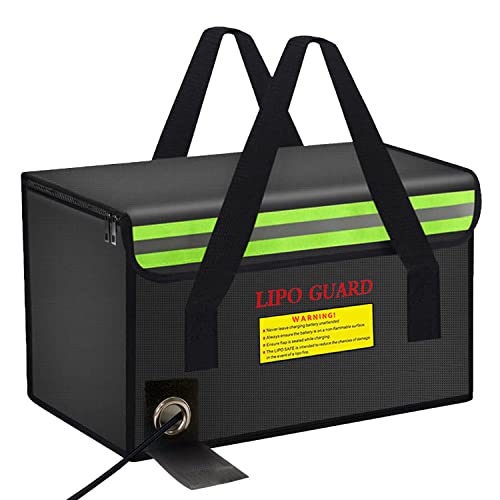 11.02"x5.9"x7.1" Lipo Battery Safe Bag Large Capatity Bag for Ebike RC Lipo Battery Pack Storage Charging Transport,Home Office Travel Lipo Safe Storage Pouch - size: 280*150*180mm