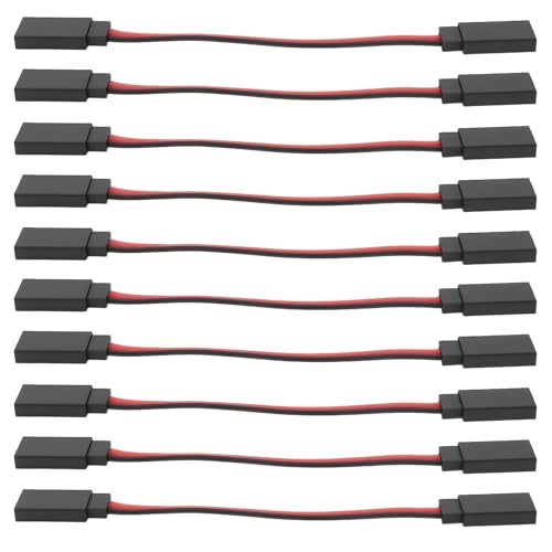 10PCS Female to Female Plug Extension Cable Wire Compatible with Futaba JR Connector for Extension Servo Connections 10cm
