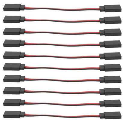 10PCS Female to Female Plug Extension Cable Wire Compatible with Futaba JR Connector for Extension Servo Connections 10cm
