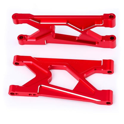 Aluminum Alloy RC Front Upper Lower Suspension Arm Swing Arm &Rear Lower Arm for Arrma 1/10 GORGON 4X2 2WD Gorgon Monster Truck (Red) - color: Red