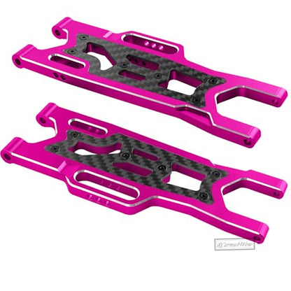 RC Alloy Suspension Arms Upgrades Part for 1/10 Outcast 4x4 4S V2 BLX,Kraton 4x4 4S V2 BLX,Front Rear A Arms Suspension Arms Hops Up,Replace ARA330711 ARA330710,Pink - color: Pink(4pcs)
