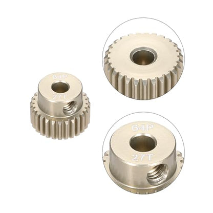 5Pcs 64DP Pinion Gear Set 26T 27T 28T 29T 30T for 3.175 mm Shaft Aluminium Alloy Pinion Gear with Screws for RC Motor