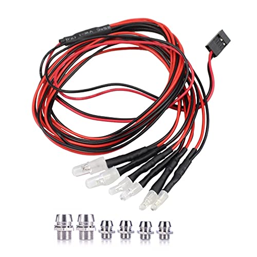 6 LED RC Car Light Kit, White Headlight Red Taillight Yellow Turn Signal Light for 1/10 1/8 RC Models TRX4 D90 SCX10 RC Car Truck Lighting (Red, White & Yellow) - color: Red, White & Yellow