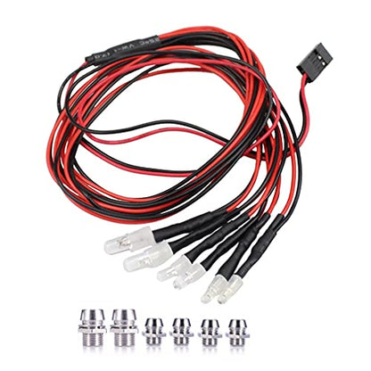 6 LED RC Car Light Kit, White Headlight Red Taillight Yellow Turn Signal Light for 1/10 1/8 RC Models TRX4 D90 SCX10 RC Car Truck Lighting (Red, White & Yellow) - color: Red, White & Yellow