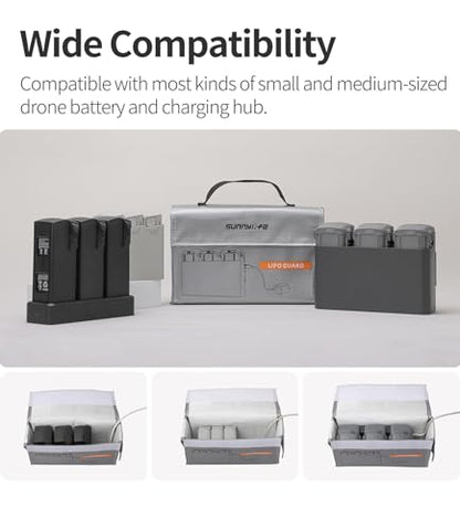Anbee Fireproof Bag Safety Pouch for RC Drone Lipo Battery Charging Hub | Compatible with DJI Mavic/NEO 2/Mini 3 4/ Avata 2/ FPV/Holy Stone RC Drones