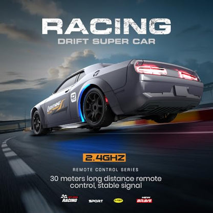 1:43 Scale Mini RC Drift Car, 2.4GHz 4WD Desktop RC Drift Car, 15KM/h Handheld Racing Mini Vehicle with LED Lights, Speed Switching Racing Sport Toy for Adults Teens (Blue) - size: Blue