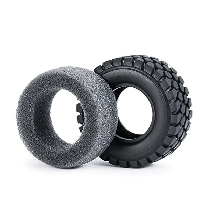 RCLIONS 4pcs Rubber Micro 1" RC Wheel Tyres Tires with Foam Insert for All 1/24 Axial SCX24 AXI00001,AXI00002,AXI90081 Deadbolt RC Crawler Truck Car (50mm) - size: 50mm