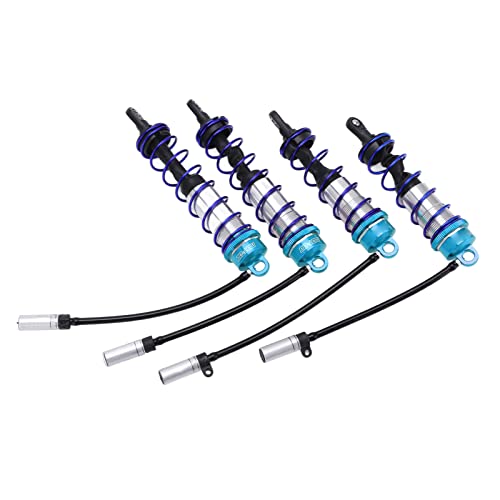 Adjustable RC Damper, Oil Adjustable with High Elasticity Spring Aluminum Alloy Shock Absorber 4PCS Set for 1/8 Scale RC Crawler Truck Truggy Enthusiasts Off-Road Racing and Crawling Scenarios - color: Blue