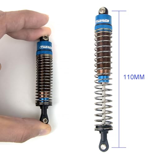 110MM Oil Shock Absorbers Upgrade Compatible with 1/10 RC Crawlers | Fits Tamiya ClodBuster / Bullhead / TRX4 / Axial / D90 - Oil Damper Upgrade - Blue - color: Blue
