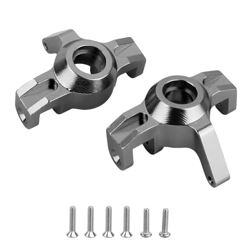 Aluminum Front Rear Swing Arm & Steering Knuckle C-Hub Kit Compatible with 1/14 MJX Hyper Go 14210 14209 H14BM RC Upgrade Parts (Gray) - color: Gray