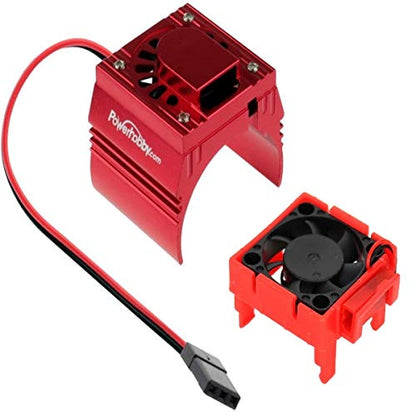 Powerhobby Cooling Fan for Traxxas Velineon VXl-3 ESC + 540/550 Heatsink Motor Fan Combo RED FITS : Traxxas Slash/Stampede 2WD / RUSTLER/Bandit/Rally VXL