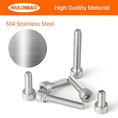 M4 x 8mm 12mm 16mm 20mm 25mm Hex Socket Head Cap Screws Bolts, 304 Stainless Steel, Metric Machine Fully Threaded, Bright Finish, Allen Hex Drive, Assortment Kit 100PCS - size: M4 x 8/12/16/20/25mm (100PCS)