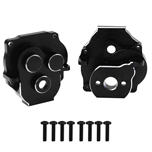 ShareGoo Aluminum Alloy Transmission Gearbox Hoursing Gearbox Case Upgrades Parts Compatible with Traxxas TRX4M 1/18 RC Crawler Car (Black) - color: Black