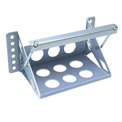 Battery Mounting Box Tray, Fits up to 10.63"×7.06"×7.5" Batteries, Bolt-in | Zinc-Plated Finish, Rust-Resistant, 12-Gauge Steel Brackets, Hold-Down Bracket with J-Bolts, 14.375" Overall Length - color: metallic