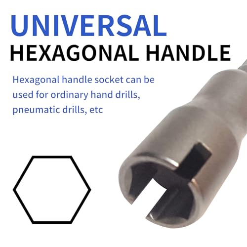 2 pcs Wing Nut Driver Set,Butterfly Hole Socket Wrench For Screws Eye And Panel 1/4” Hex Shank Wing Nuts Driver (Silvery)