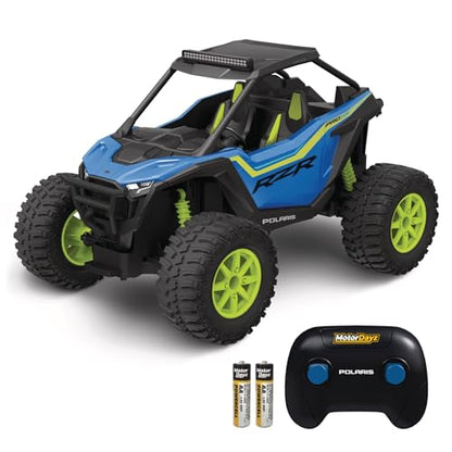 Polaris RZR Remote Control UTV – 1:14 Scale 2WD RC Car, Officially Licensed Polaris RZR, Full-Function 2.4GHz Radio Control, USB Rechargeable, Ready to Run, Blue - color: Blue