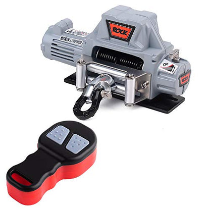 INJORA Metal Automatic Winch Wireless RC System for 1/10 RC Crawler (Grey) - color: Grey