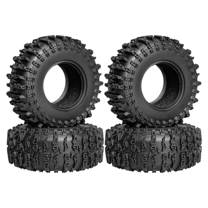 LRFHL 1.3" Crawler Tires Soft Rubber for 1/18 TRX4M 1/24 SCX24 FCX24, 4PCS | 64mm*27mm, RC Tires with Foam Insert, RC Rock Crawling Tires Upgrade - color: Style A