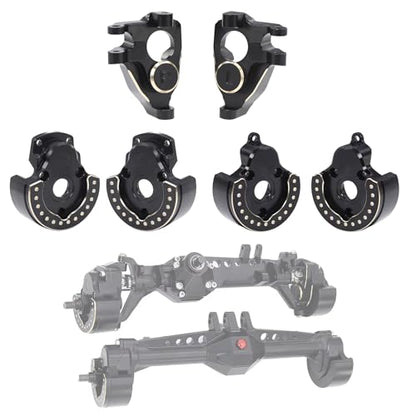 F10 Axle Brass Knuckle Weights with Front & Rear Portal Covers for 1/10 RC Crawler Vanquish VRD VS4-10 Phoenix, Lower COG LCG Upgrade Parts (3-in-1 Set)