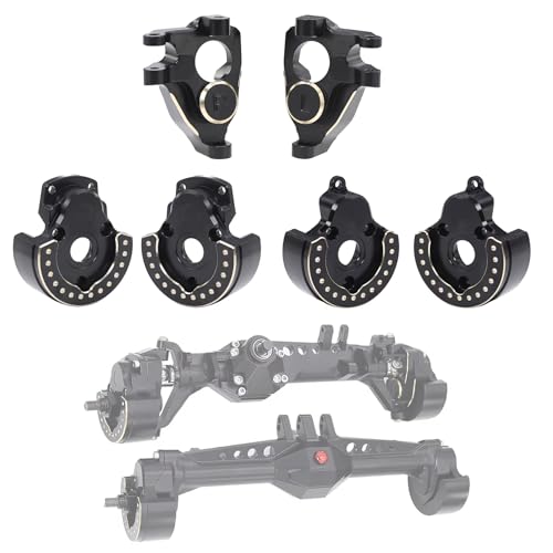 F10 Axle Brass Knuckle Weights with Front & Rear Portal Covers for 1/10 RC Crawler Vanquish VRD VS4-10 Phoenix, Lower COG LCG Upgrade Parts (3-in-1 Set)