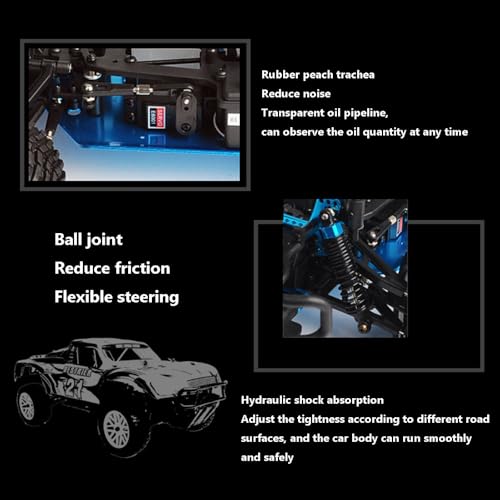 1/10 Nitro RC Truck for Adult Two Speed RC Car Rock Crawler 4WD Remote Control Car Nitro Gas Power Off Road Short Course Truck with Igniter, Methanol Fuel RC Climbing Vehicle Buggy