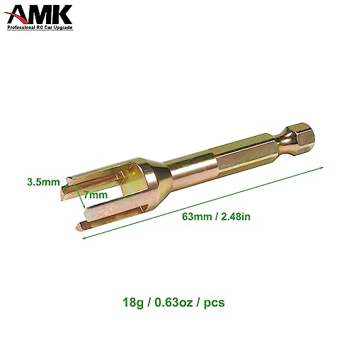 AMK RC Tool Kit 6.35mm Hex Bit Linkages Link Rod Ends Installing Equipment for 1/10 Scale Accessories SCX10 TRX4 Upgrades (Golden) - color: Golden