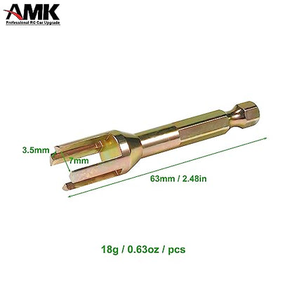 AMK RC Tool Kit 6.35mm Hex Bit Linkages Link Rod Ends Installing Equipment for 1/10 Scale Accessories SCX10 TRX4 Upgrades (Golden) - color: Golden