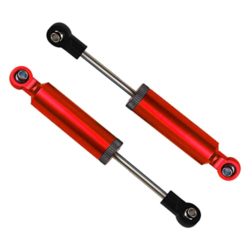 4Pcs RC Car Shocks Shock Absorber Internal Spring Shocks Damper Upgrade Parts Compatible with Axial SCX10 Traxxas TRX4 Redcat Tamiya 1/10 RC Crawler (Hole Distance:90mm, Red) - color: Red, size: Hole Distance:90mm