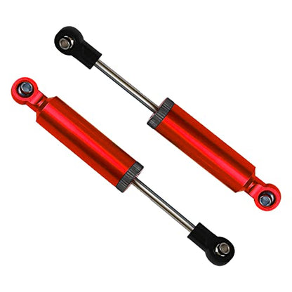 4Pcs RC Car Shocks Shock Absorber Internal Spring Shocks Damper Upgrade Parts Compatible with Axial SCX10 Traxxas TRX4 Redcat Tamiya 1/10 RC Crawler (Hole Distance:90mm, Red) - color: Red, size: Hole Distance:90mm