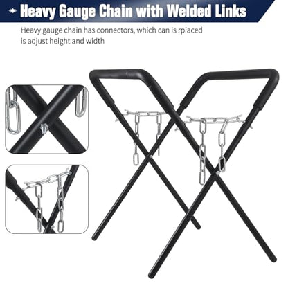 Folding Work Stand, Black, 1-Pack | 500-Pound Capacity, Adjustable, For Automotive Repair, Woodworking & Surfboards