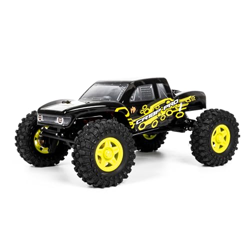 HOBBYPLUS Helidirect 1/18 RC Crawler - CR18P PRO Brushless Juice Up 4x4 RTR w HBW Electronics 2.4GHz 4CH TX 3S Lipo Battery - Remote Control Car 1/18 RC Rock Crawler 4WD Off-Road for Adults - Yellow