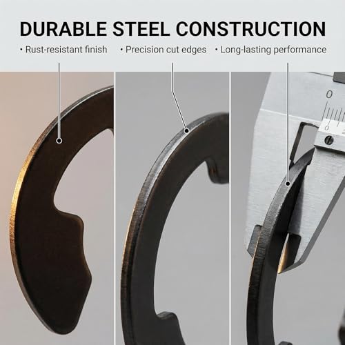 Retaining Rings E Clip Assortment Kit, 800 Pcs, 10-Sizes, INCH | Manganese Steel, Industrial Grade E-Rings, For Automotive, Machinery, Bicycle & DIY Projects