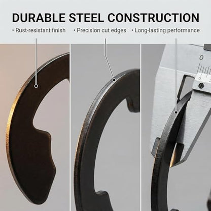 Retaining Rings E Clip Assortment Kit, 800 Pcs, 10-Sizes, INCH | Manganese Steel, Industrial Grade E-Rings, For Automotive, Machinery, Bicycle & DIY Projects