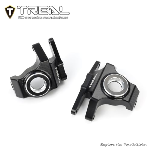 Treal High-Strength 7075 Aluminum Front Knuckles (2pcs Set) CNC Machined Upgrades, Compatible with Vanquish H10 Optic RC Crawler(Black) - color: Black