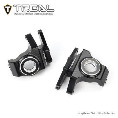 Treal High-Strength 7075 Aluminum Front Knuckles (2pcs Set) CNC Machined Upgrades, Compatible with Vanquish H10 Optic RC Crawler(Black) - color: Black