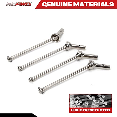 RCAWD CVD Driveshaft 124mm for ARRMA 6S, 1/8 Typhon 6S, Typhon Roller & 1/7 Infraction 6S, Limitless Roller & Felony 6S Upgrades Parts, #45 Steel Drive shafts Hop Ups for #AR220030#ARAC3984 Silver