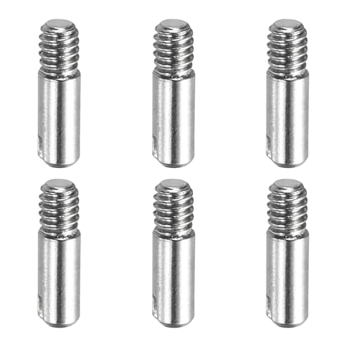 MECCANIXITY 6 Pcs M2 x 8mm Slotted Cylindrical Pins, 304 Stainless Steel Dowel External Thread Locating Parallel Pins Shelf Support Peg Pin for Furniture Installation, DIY Project - size: M2 x 8mm
