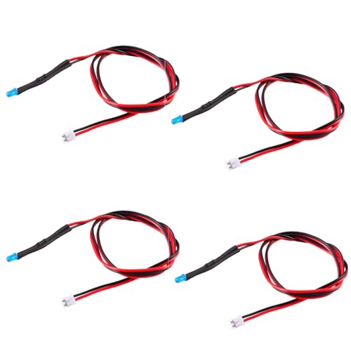 4PCS RC Car PH2.0 Single End Interface Light Headlights Taillight Accessories for 1/14 Tamiya RC Truck Tractor Model Car Upgrade Replacement Parts (Blue) - color: Blue