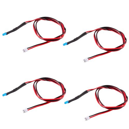 4PCS RC Car PH2.0 Single End Interface Light Headlights Taillight Accessories for 1/14 Tamiya RC Truck Tractor Model Car Upgrade Replacement Parts (Blue) - color: Blue