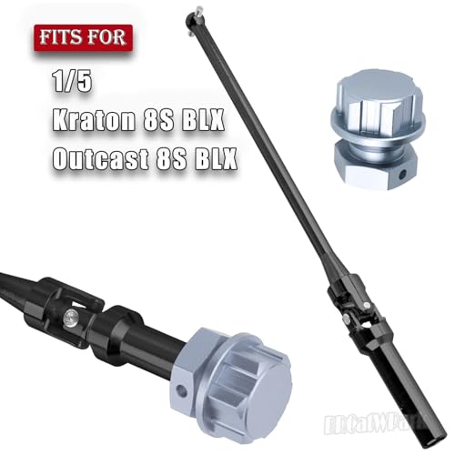 RC Drive Shaft Axles w/Wheel Hex Nuts Upgrades Part for 1/5 KRATON 8S BLX Outcast 8S BLX,Front Rear 2PCS CVD Driveshaft Hop Ups,Black & Titanium