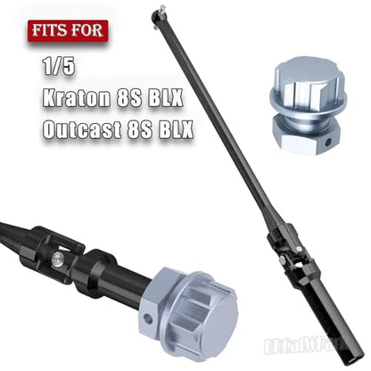 RC Drive Shaft Axles w/Wheel Hex Nuts Upgrades Part for 1/5 KRATON 8S BLX Outcast 8S BLX,Front Rear 2PCS CVD Driveshaft Hop Ups,Black & Titanium