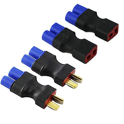 2pcs EC3 Male to T-Plug Female Connector Adapter and 2pcs EC3 Female to T-Plug Male Connector Adapter for RC Lipo Battery