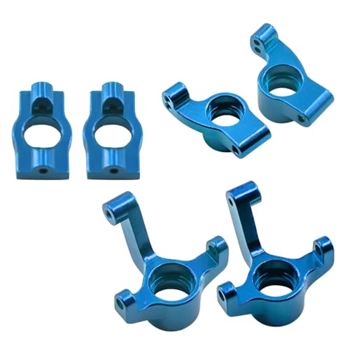 RC Models Components for Wltoys 244016 for Losi Micro B T 1/24 Front Steering Knuckles Caster Blocks C Hubs and Rear Hubs Meta Aluminum Upgrades Parts(Blue) - color: Blue