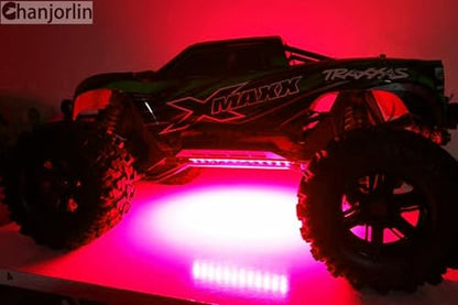 RC Car 24 LEDs Chassis Lights Strip Aluminum LED Lamp 6V Accessories for 1/8 1/10 1/16 RC Truck Tank Crawler Buggy Car HPS HPI Tamiya SCX24 TRX4 TRX6 Slash Rustler Redcat 4WD (Red) - color: Red