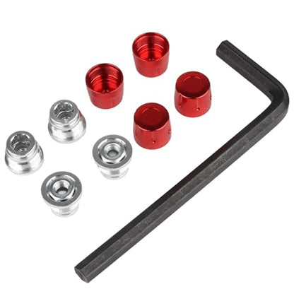 HobbyPark 1.9/2.2 Beadlock Wheel Nuts Locknuts – Aluminum Locking Nuts for 1/10 RC Crawler Car, Fits for TRX4 SCX10 SCX10 II III AXI Capra Redcat Gen8 Gen7 RC4WD & More (Red) - color: Red