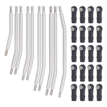 10Pcs Stainless Steel Links Rod Set with Ball End 313/324mm Wheelbase for 1/10 RC Crawler Car Axial for SCX10 II 90046 Upgrade Parts(324mm) - color: 324mm