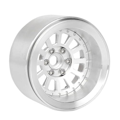 Aluminum 2.2" Beadlock Wheel Offset -10mm Metal Rims for SCX10 RR10 TRX4 VS4-10 Gen8 1/10 RC Crawler Car Upgrade Parts (12-Spoke, Silver) - color: 12-spoke, Silver