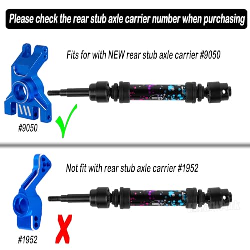Drive Shaft Axles Upgrades Part for 1/10 4WD Slash/Rustler/Stampede/Jat0 4X4(BL-2s)(VXL),F0rd F15O,RC Front & Rear Steel DriveShaft CVD w/Hex Hops Up,#9051#9052,Colour - color: Colour - (4pcs Driveshafts)