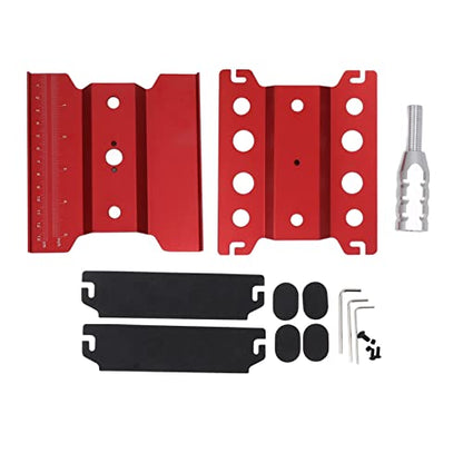 RC Car Work Stand Aluminum Repair Workstation 360 Degree Rotation with Height Adjustable and Scale for 1/8 1/10 /12/16 /18 RC Cars Trucks (Red) - color: Red
